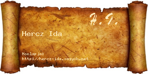 Hercz Ida névjegykártya
